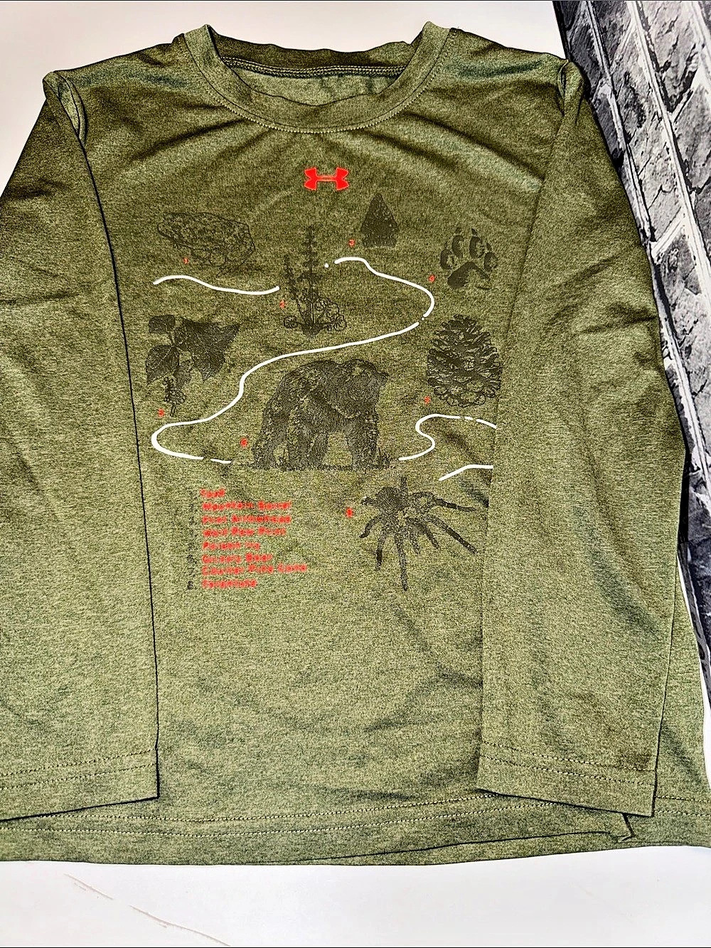 Under Armour Boys Outdoor Graphic Long Sleeve Tee and Jogger Pants Set Green